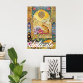 Floral Hare Art Poster Retro Animal Wall Decor (Bureau à domicile)