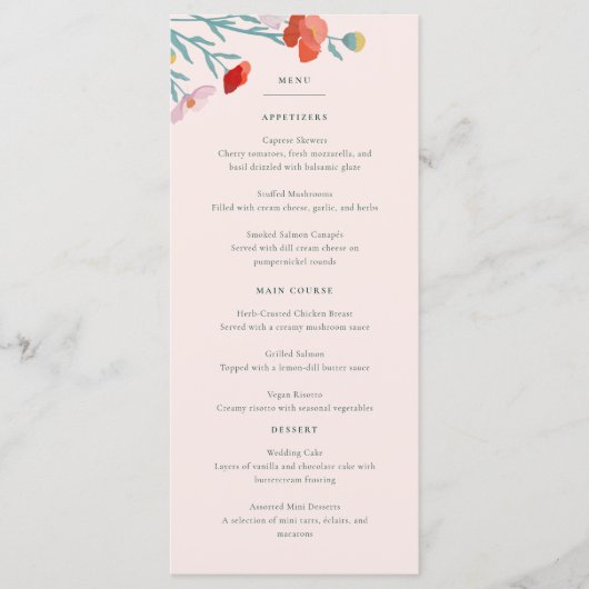 Floral Harmony Flat Menu (Voorkant)