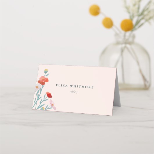 Floral Harmony Place Card (Voorkant)