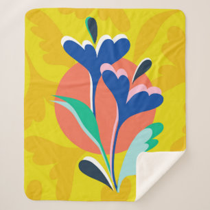 Floral Harmony Sherpa Deken