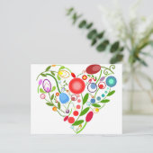 Floral hart briefkaart (Staand voorkant)