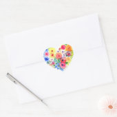 Floral hart krans pastel Waterverf Sticker (Envelop)