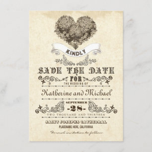 floral  hart uniek behalve de datumkaarten save the date