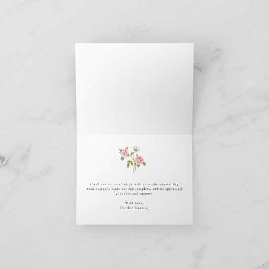  Floral Hartelijk dank Bedankkaart (Binnen)