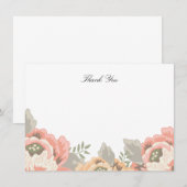  Floral Hartelijk dank Notitiekaartje (Voorkant / Achterkant)