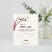 Floral Hartelijk dank voor de Kaart voor weddensch (Staand voorkant)