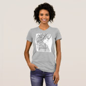 Floral Hat Lady Ink Art T-Shirt (Devant entier)