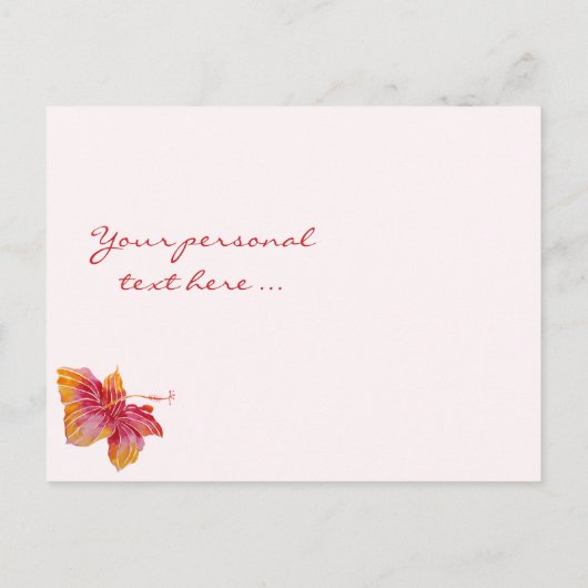Floral Hawaiian Enregistrer la date Carte postale (Dos)