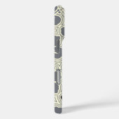 Floral Hawaiian Hibiscus Pinstriped Gray Case-Mate iPhone Case (Achterkant / Rechts)