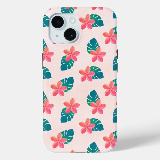 Floral Hawaiian Pattern Roze Waterverf Plumeria Case-Mate iPhone Case (Achterkant)
