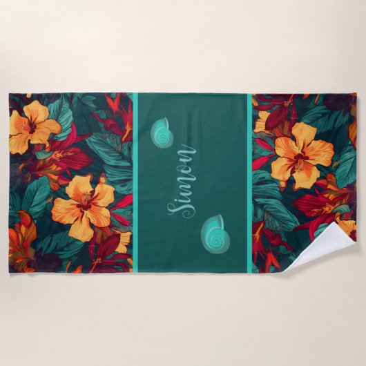 Floral Hawaiian Strandlaken (Voorkant)