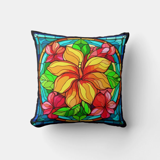 Floral Hawaiian Tropical Flower Design Kussen (Voorkant)