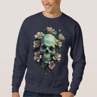 Floral Head Skull Pixel Art Trui