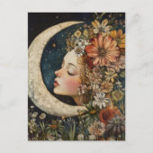 Floral Headdress & Crescent Moon 2 Briefkaart (Voorkant)
