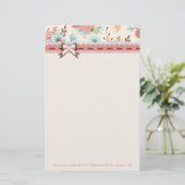 Floral Header Aangepaste schrijfbenodigdheden Briefpapier