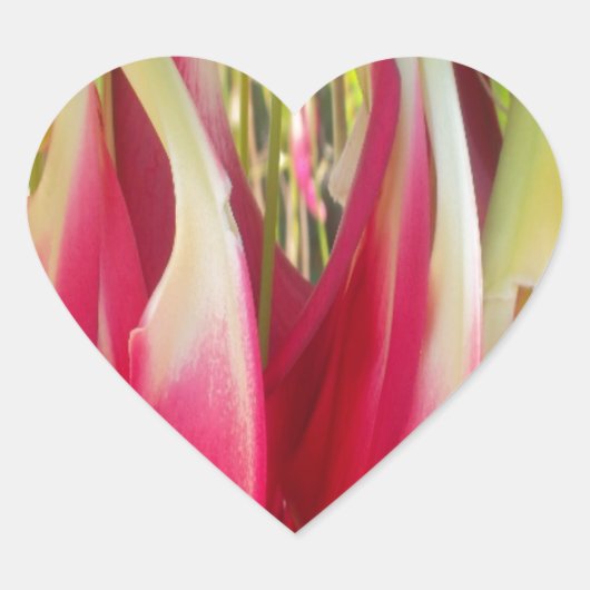 Floral Heart Art Print Hart Sticker (Voorkant)