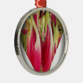 Floral Heart Art Print Metalen Ornament (Rechts)