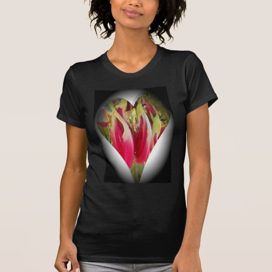 Floral Heart Art Print T-shirt (Voorkant)