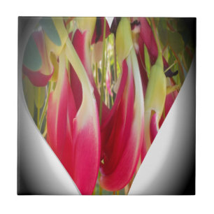 Floral Heart Art Print Tegeltje