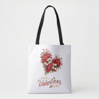 Floral Heart Bouquet Valentine's Day Draagtas