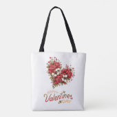 Floral Heart Bouquet Valentine's Day Draagtas (Achterkant)