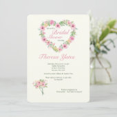 Floral Heart Bridal Shower Kaart (Staand voorkant)