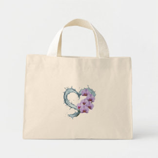 Floral Heart Canvas tas – Waterverf Orchidee Desig