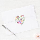 Floral Heart Custom Wedding Favor Sticker (Envelop)