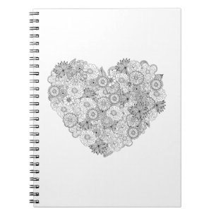 Floral Heart Doodle Notitieboek