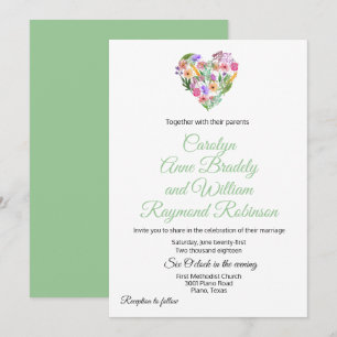 Floral Heart Faire-part de mariage