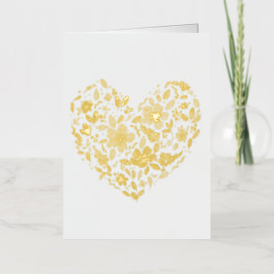 Floral Heart Folie Wenskaart