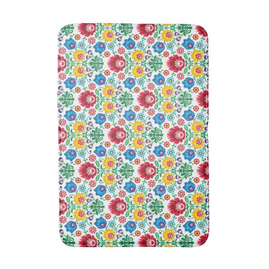 Floral Heart Folk Art Pattern Badmat (Voorkant Verticaal)