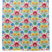 Floral Heart Folk Art Pattern Douchegordijn (Voorkant)