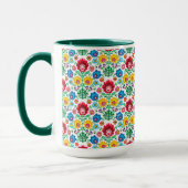 Floral Heart Folk Art Pattern Mok (Links)