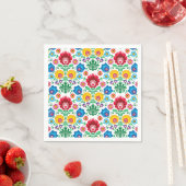 Floral Heart Folk Art Pattern Servet (Insitu)