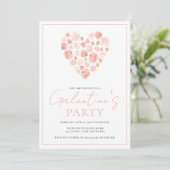 Floral Heart Galentine's Day Party Invitation (Debout devant)