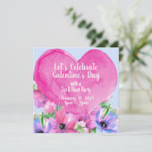 Floral Heart Galentine's Party Invitation (Debout devant)