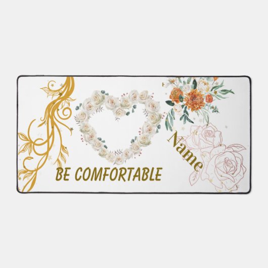Floral Heart Gepersonaliseerde Desk Mat – "Wees co (Voorkant)