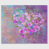 Floral Heart Gold  handschrift Cadeaupapier (Vlak)