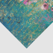 Floral Heart Gold Romantic Handwriting Decoupage Tissuepapier (Detail)