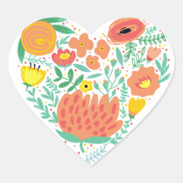 Floral Heart Hart Sticker