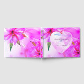 Floral Heart Paarse Dewdrops Weddenschap Gastenboek (Volledig)