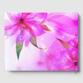 Floral Heart Paarse Dewdrops Weddenschap Gastenboek (Achterkant)