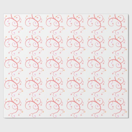 Floral Heart Pattern Wrapping Paper Cadeaupapier (Vlak)