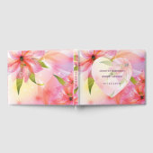 Floral Heart Pink Dewdrops Weddenschap Gastenboek (Volledig)