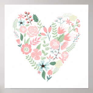 Floral Heart Poster