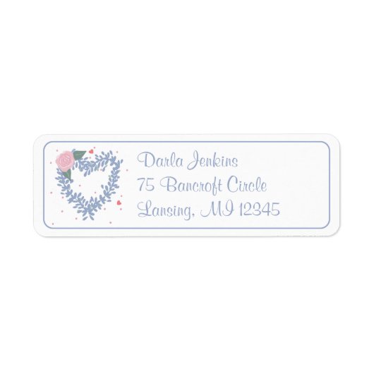 Floral Heart Return Address Label (Voorkant)