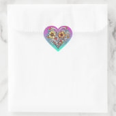 Floral Heart Romantisch Hart Sticker (Tas)