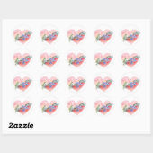 Floral Heart Ronde Sticker (Vel)