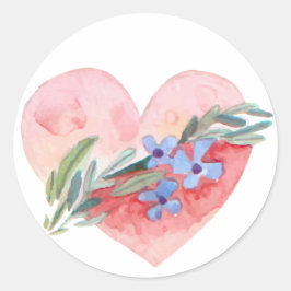 Floral Heart Ronde Sticker